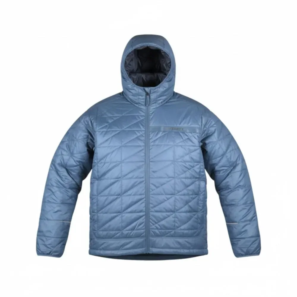 Adidas Terrex Jacket Hooded Mens 2XL Blue Puffer Quilted Insulated‎ Lightweight